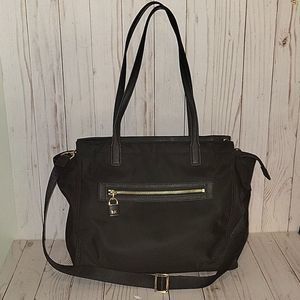 Michael Kors Janie Nylon  Tote Bag Long Strap Black Padlock
